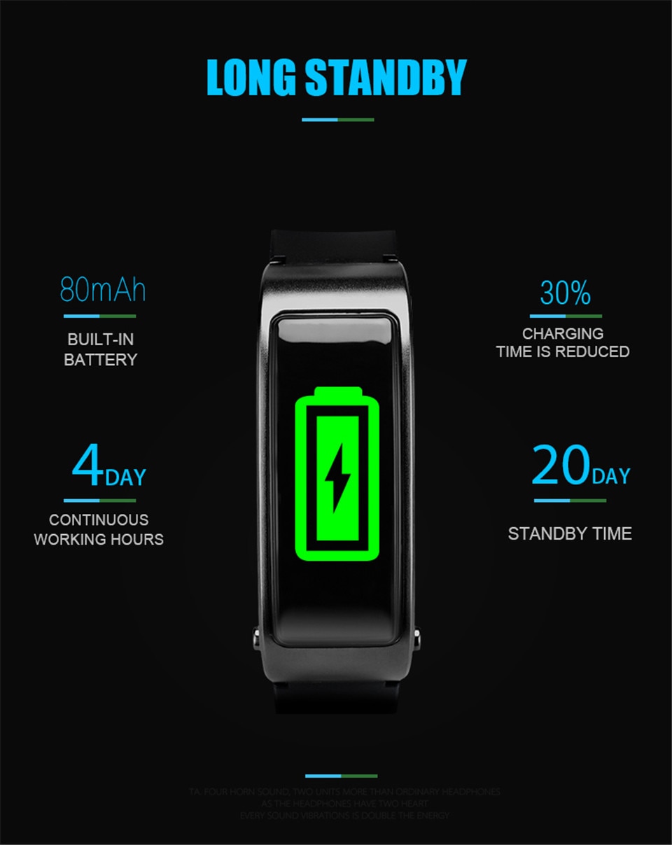 Ρολόι Smartwatch & Ακουστικό Bluetooth TalkBand 2 σε 1, Activity Tracker με Καταγραφή Καρδιακών Παλμών, Βημάτων & Ύπνου